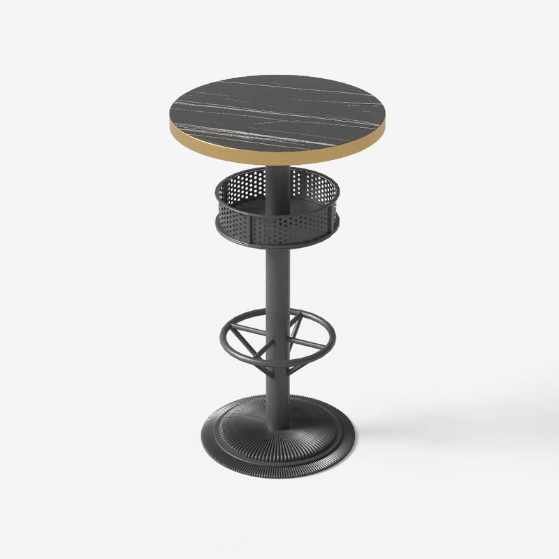 Industrial Style Bar Height Table Cafe Bar Dining Table with Storage