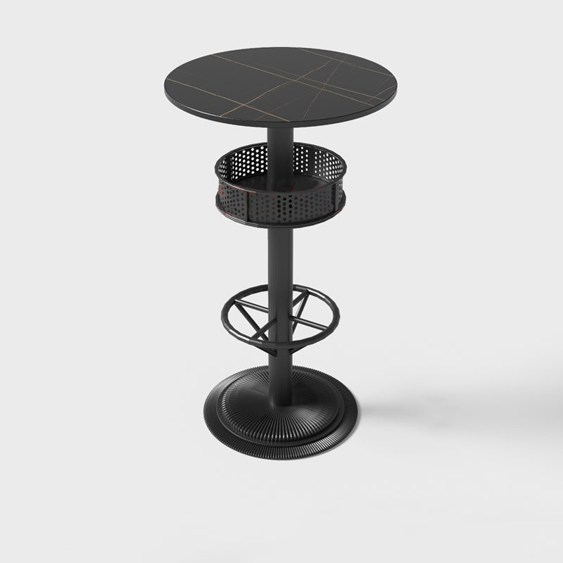 Industrial Style Bar Height Table Cafe Bar Dining Table with Storage
