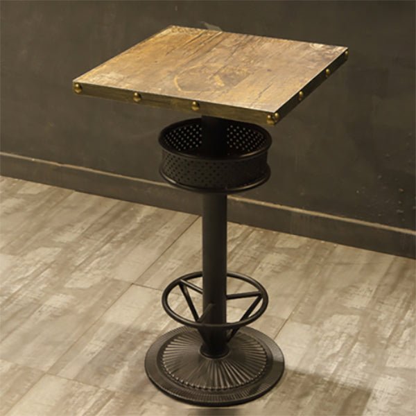 Industrial Style Bar Height Table Cafe Bar Dining Table with Storage