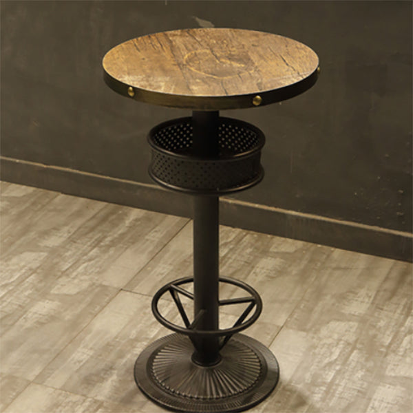 Industrial Style Bar Height Table Cafe Bar Dining Table with Storage