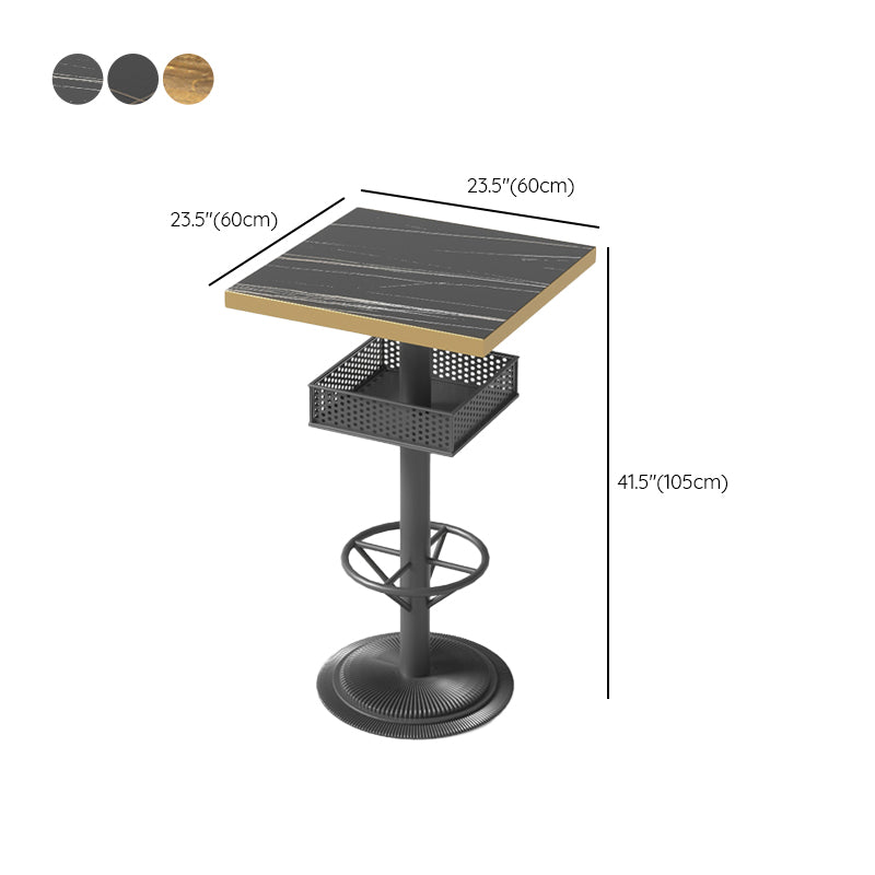 Industrial Style Bar Height Table Cafe Bar Dining Table with Storage