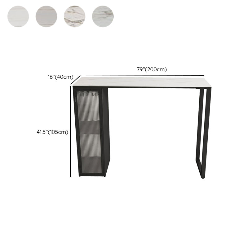 Industrial Style Bar Table Rectangle Stone Bar Dining Bar Table