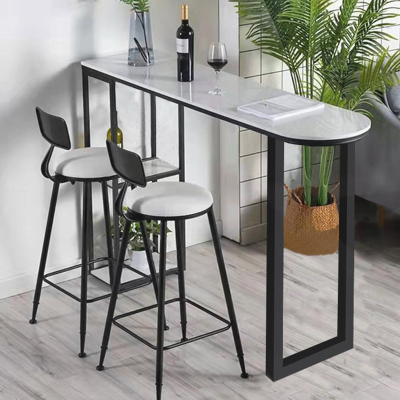 Glam Style Bar Table Sled Base Bar Dining Table for Living Room