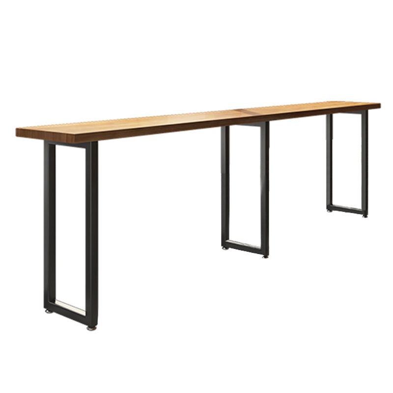 Industrial Style Rectangle Bar Table Solid Wood Fixed Bar Dining Table for Indoor