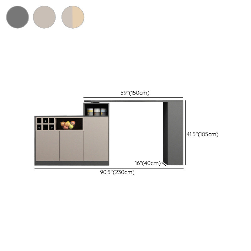 Contemporary Style Bar Table Wood Revolving Bar Wine Table with Storage