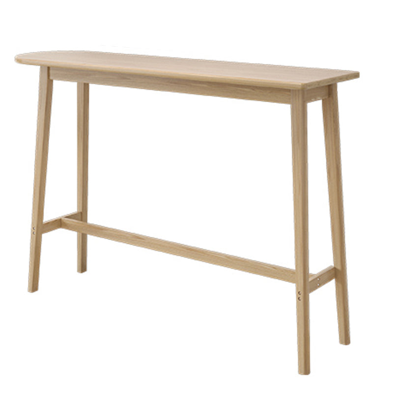 Modern Style Solid Wood Bar Table Natural Colour Fixed Bistro Bar Desk for Living Room