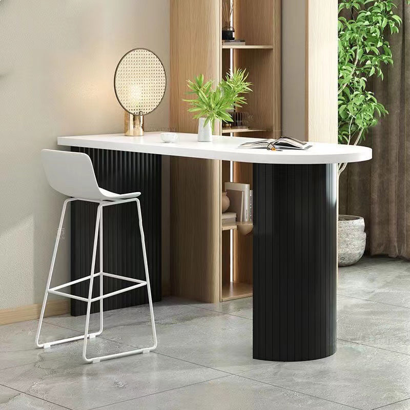 Modern Solid Wood Bar Table Living Room Fixed Bistro Bar Desk
