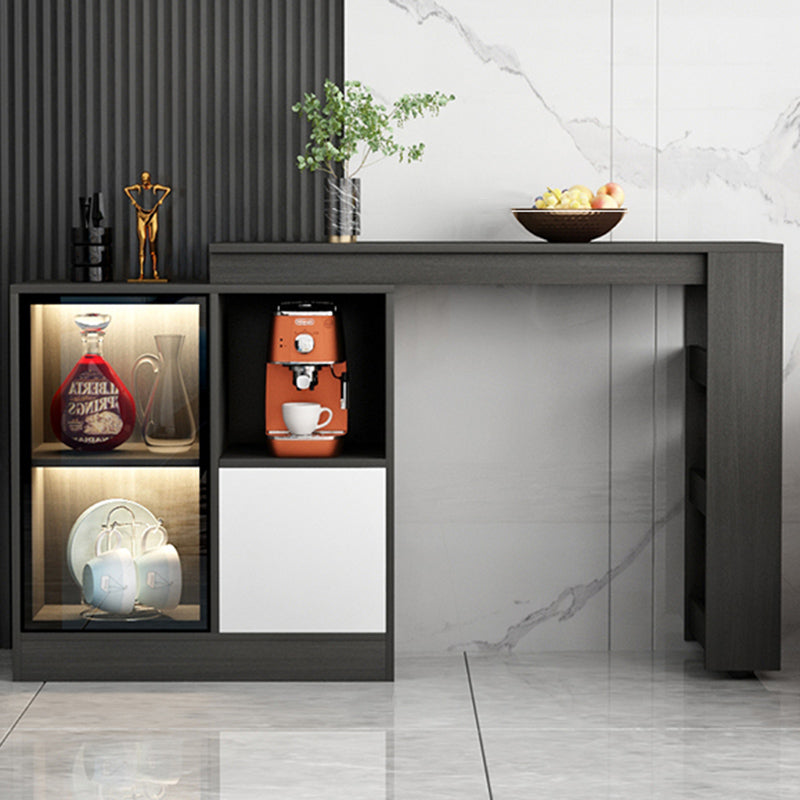 Modern Style Rectangle Bar Table Living Room Bistro Bar Desk with Storage