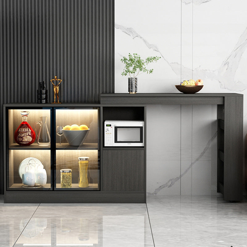 Modern Style Rectangle Bar Table Living Room Bistro Bar Desk with Storage