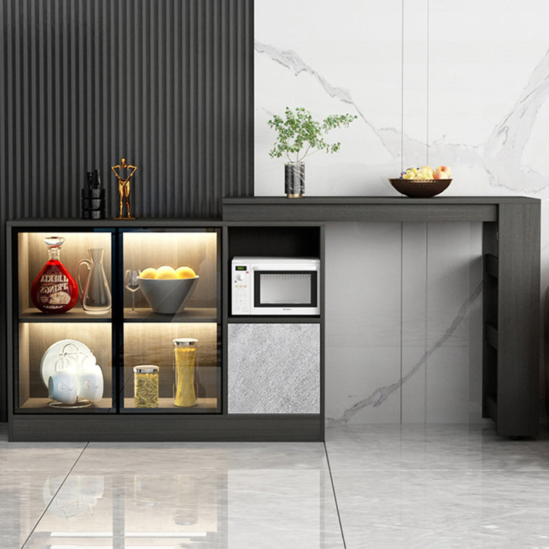 Modern Style Rectangle Bar Table Living Room Bistro Bar Desk with Storage