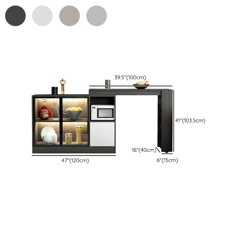 Modern Style Rectangle Bar Table Living Room Bistro Bar Desk with Storage