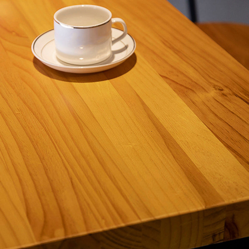 Industrial Style Rectangle Bar Table Solid Wood Bar Dining Table with Footrest