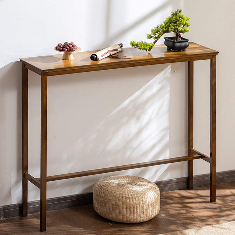 Modern Style Rectangle Bar Table Bamboo Bar Dining Table with Footrest