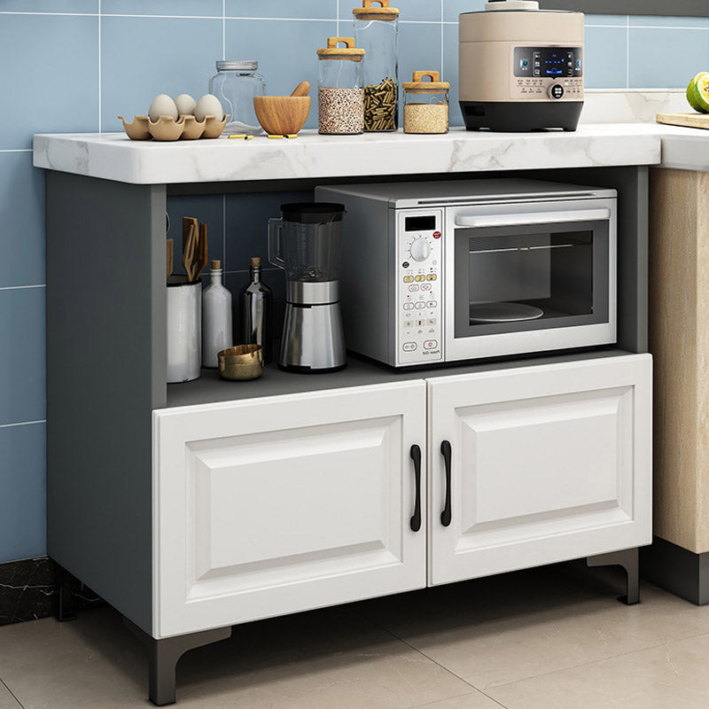 Dining Room Kitchen Island Marble Modern Prep Table with Storage Cabinet