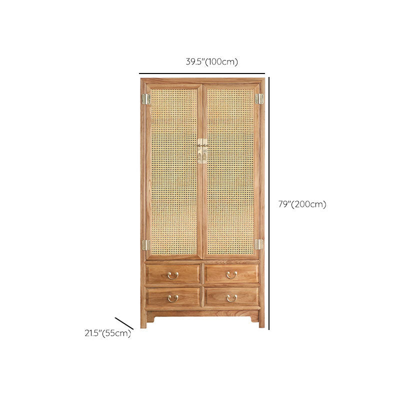 Modern Style Wood Wardrobe Cabinet Clothes Rail Wardrobe Armoire