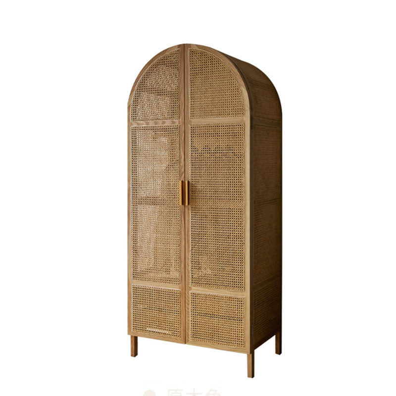 Modern Style Wardrobe Cabinet Solid Wood Wardrobe Armoire with Shelves