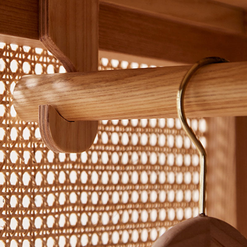 Modern Style Wardrobe Cabinet Solid Wood Wardrobe Armoire with Shelves