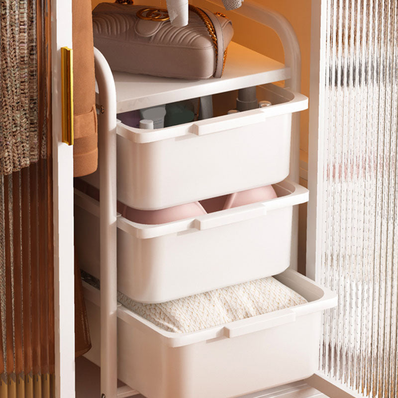 Modern Style Combination Armoire Glass Wardrobe Cabinet for Bedroom