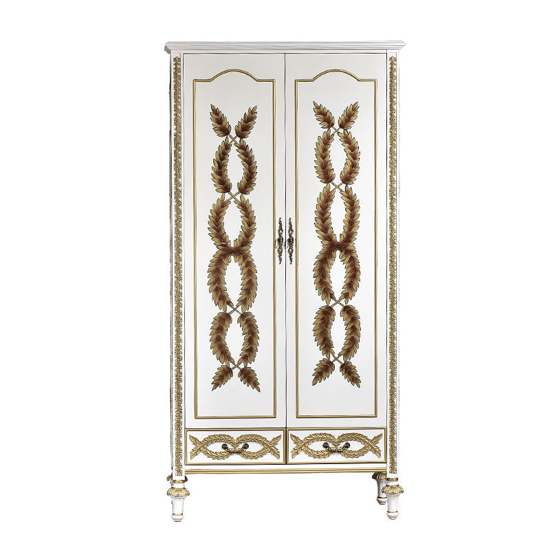 Solid Wood Wardrobe Cabinet Clothes Rail Wardrobe Armoire for Home