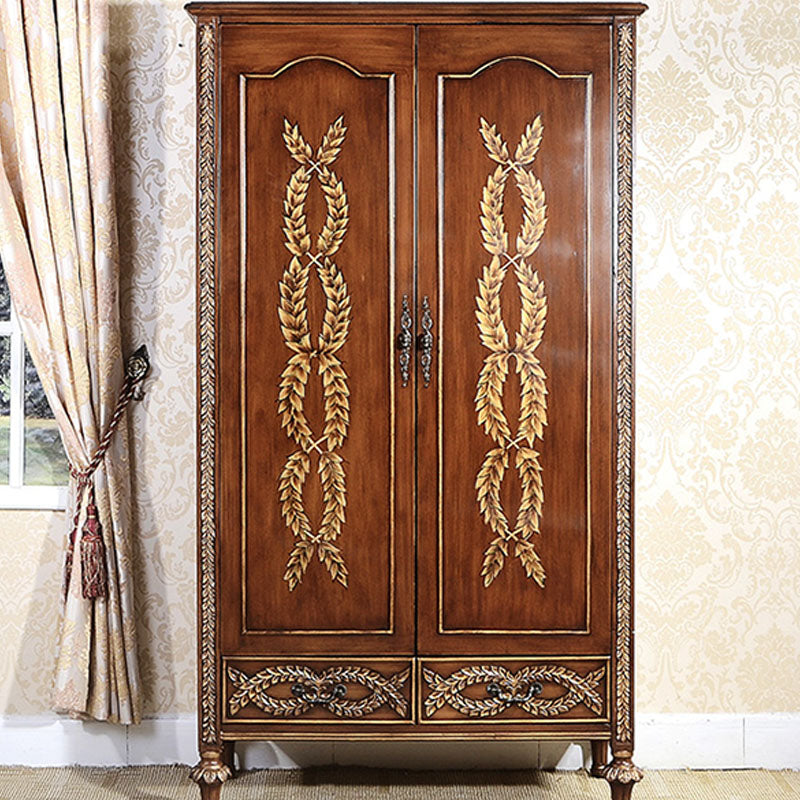 Solid Wood Wardrobe Cabinet Clothes Rail Wardrobe Armoire for Home
