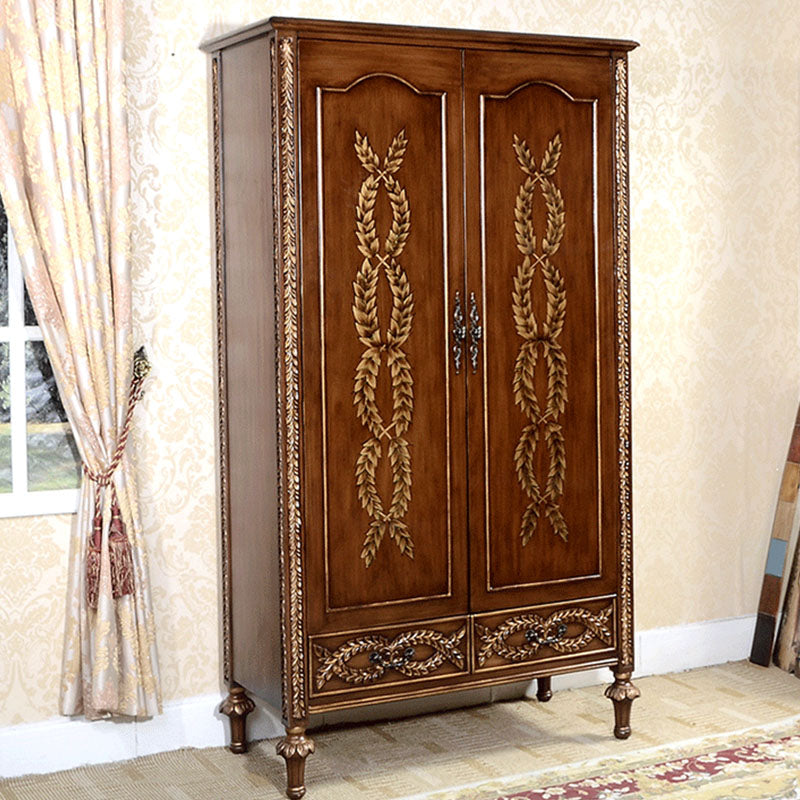 Solid Wood Wardrobe Cabinet Clothes Rail Wardrobe Armoire for Home