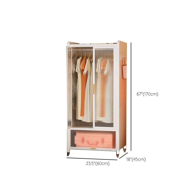 Glass Wardrobe Cabinet Modern Style Combination Armoire for Home