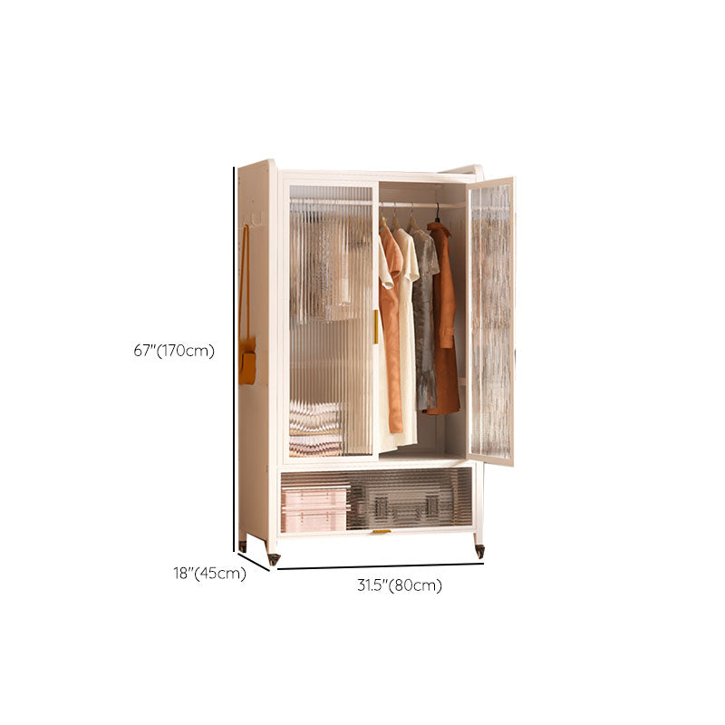 Glass Wardrobe Cabinet Modern Style Combination Armoire for Home
