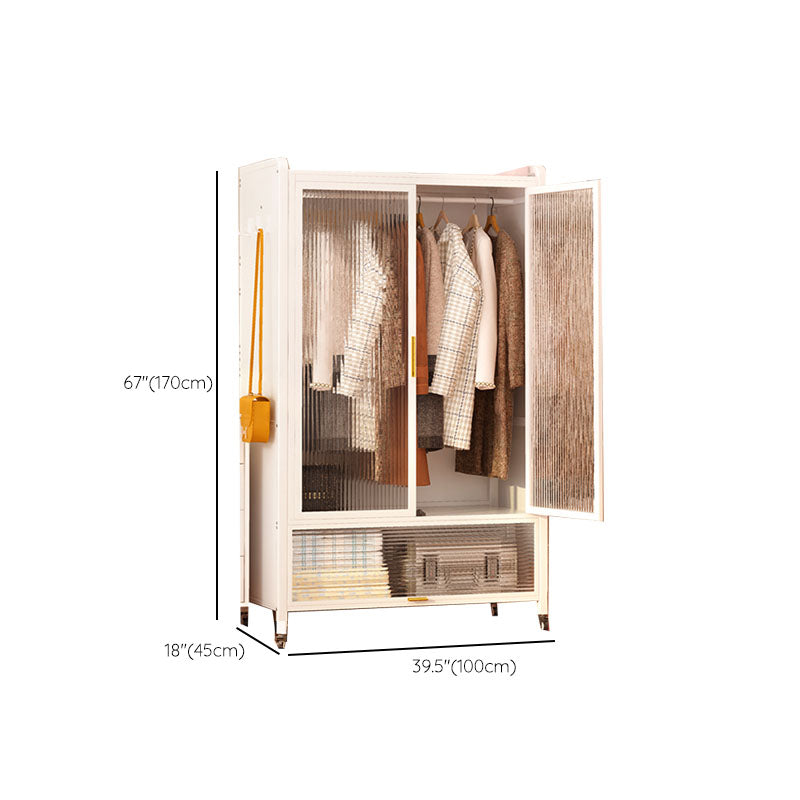 Glass Wardrobe Cabinet Modern Style Combination Armoire for Home