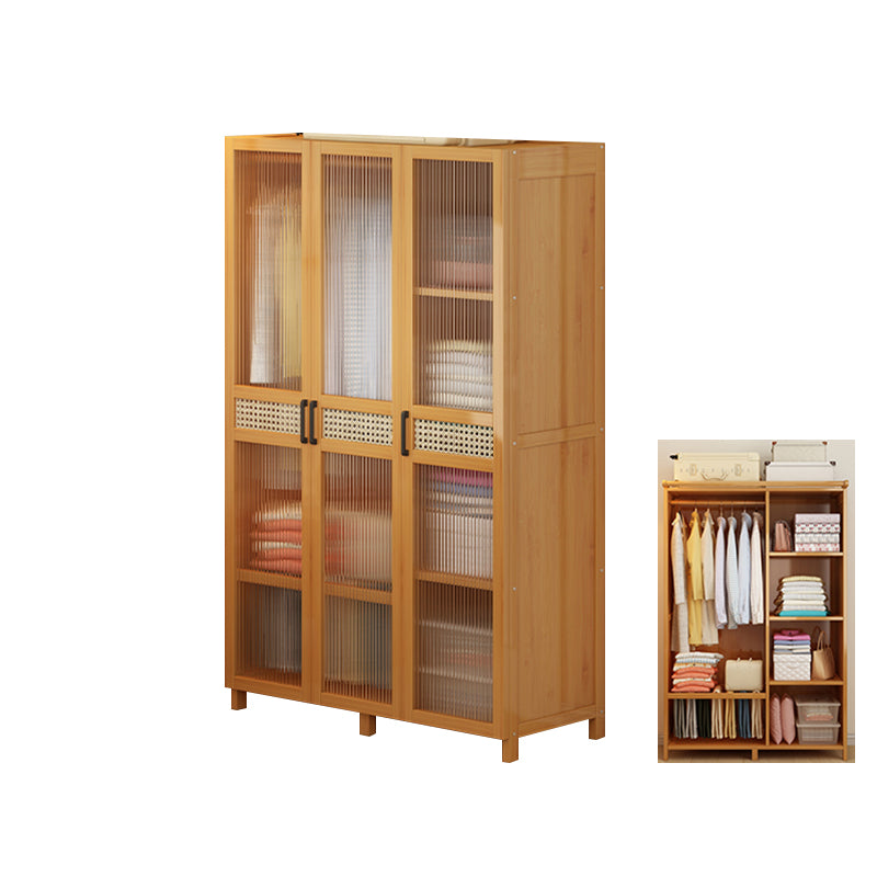 Modern Style Wardrobe Cabinet Wood Wardrobe Armoire with Shelves