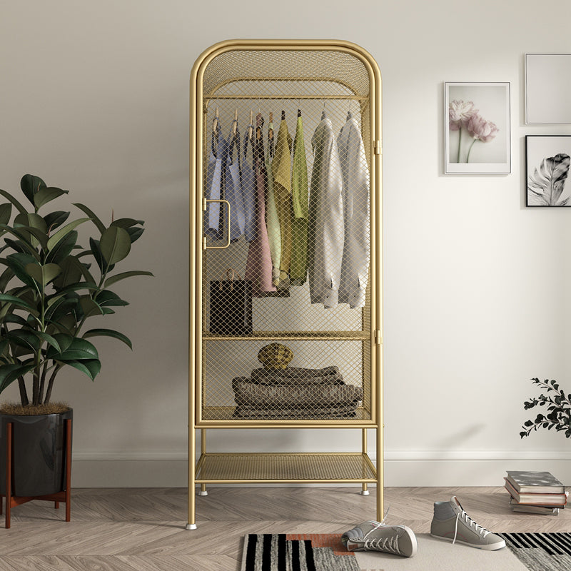 Metal Wardrobe Cabinet Modern Style Clothes Rail Wardrobe Armoire