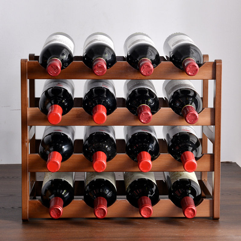 Modern Tabletop Wine Rack Solid Wood Wine Bottle Rack for Living Room