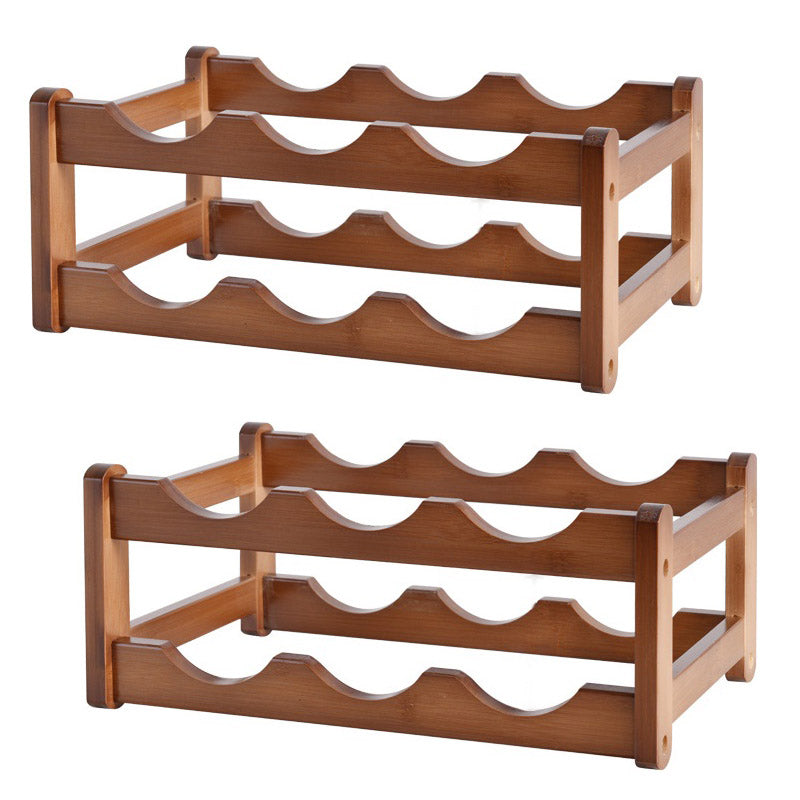 Modern Tabletop Wine Rack Solid Wood Wine Bottle Rack for Living Room