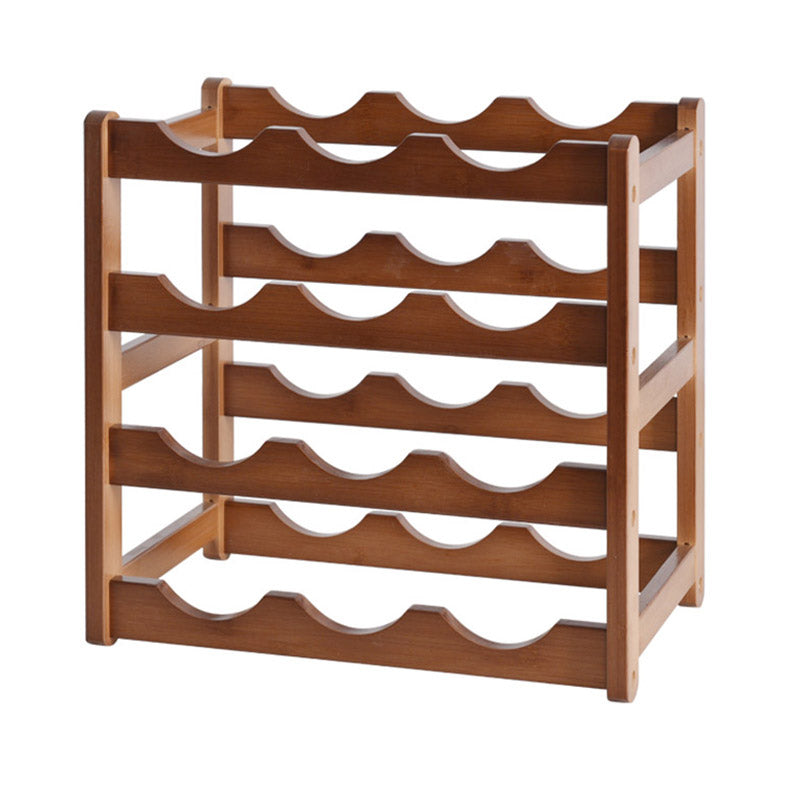 Modern Tabletop Wine Rack Solid Wood Wine Bottle Rack for Living Room