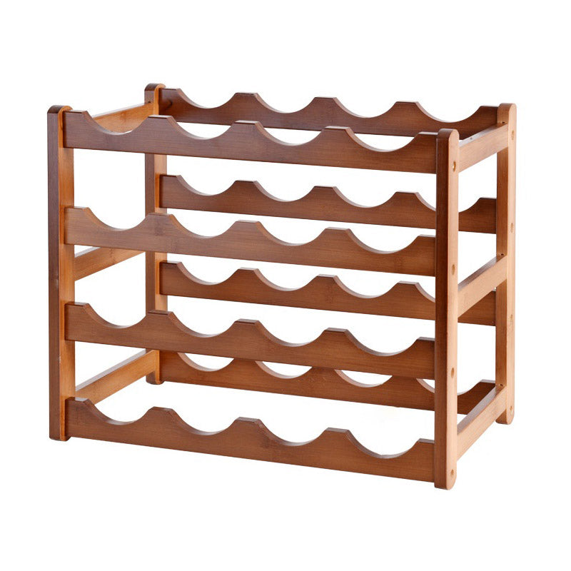 Modern Tabletop Wine Rack Solid Wood Wine Bottle Rack for Living Room