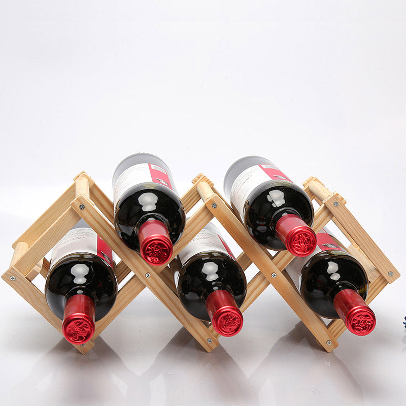 Countertop Wine Rack Solid Wood Stackable Wine Bottle Rack for Living Room