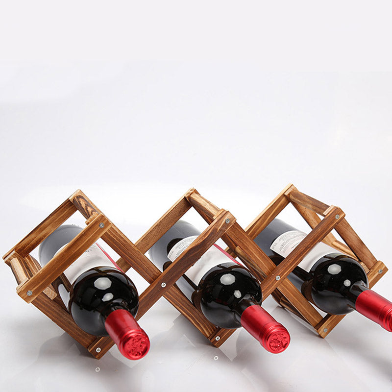 Countertop Wine Rack Solid Wood Stackable Wine Bottle Rack for Living Room