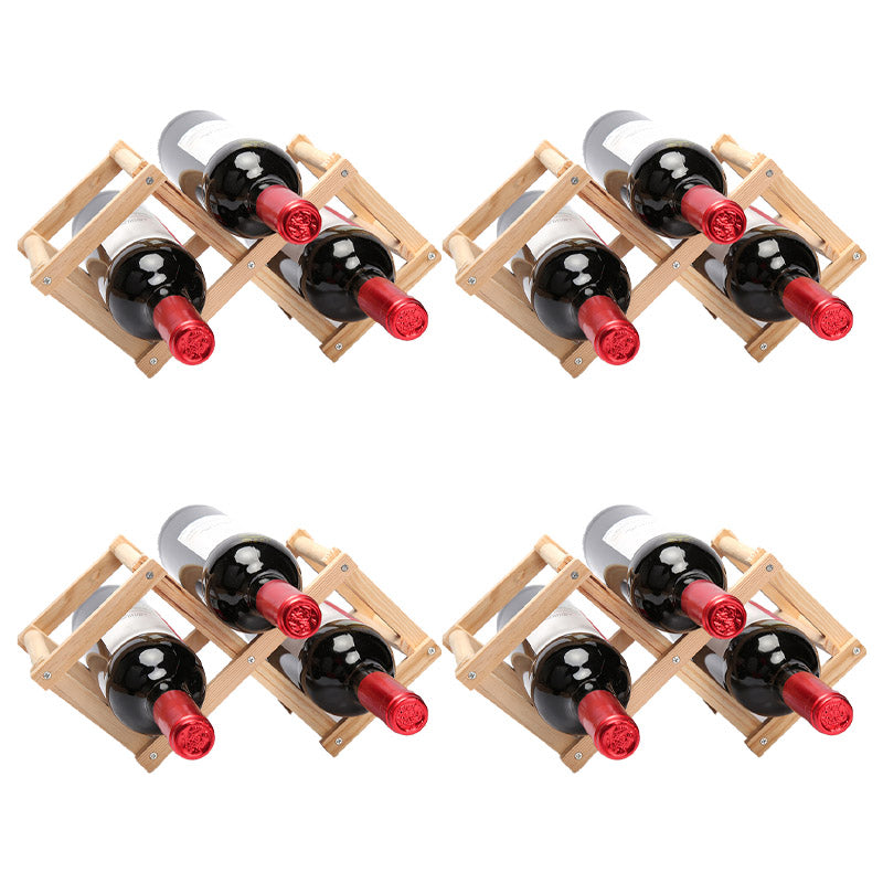 Countertop Wine Rack Solid Wood Stackable Wine Bottle Rack for Living Room