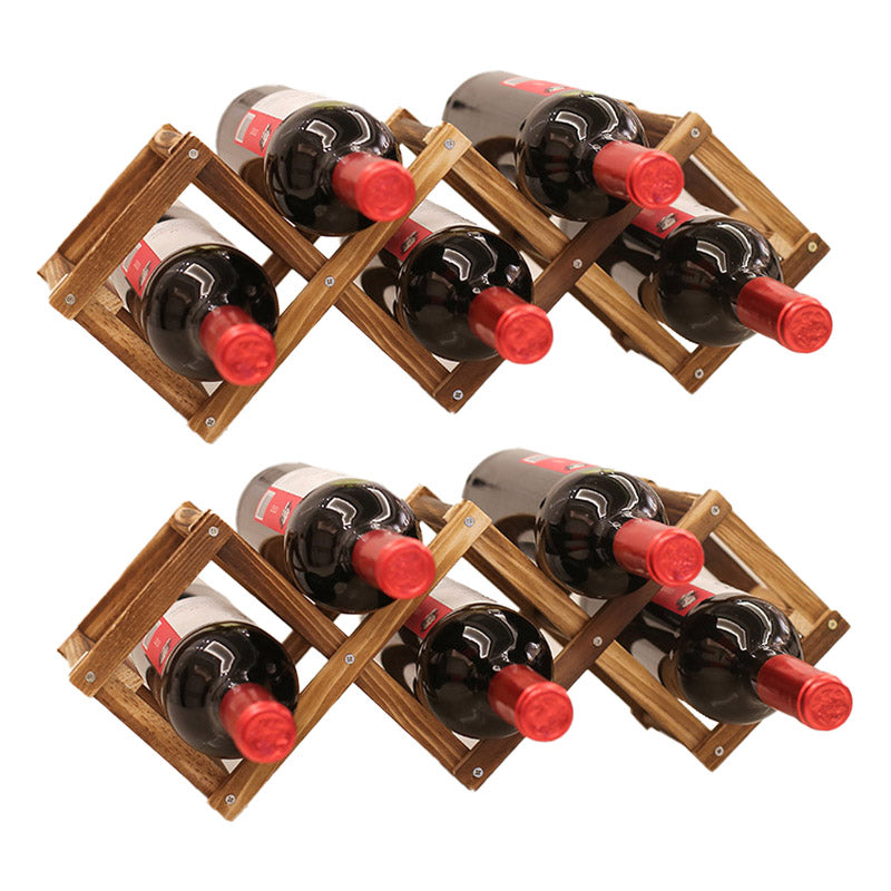 Countertop Wine Rack Solid Wood Stackable Wine Bottle Rack for Living Room