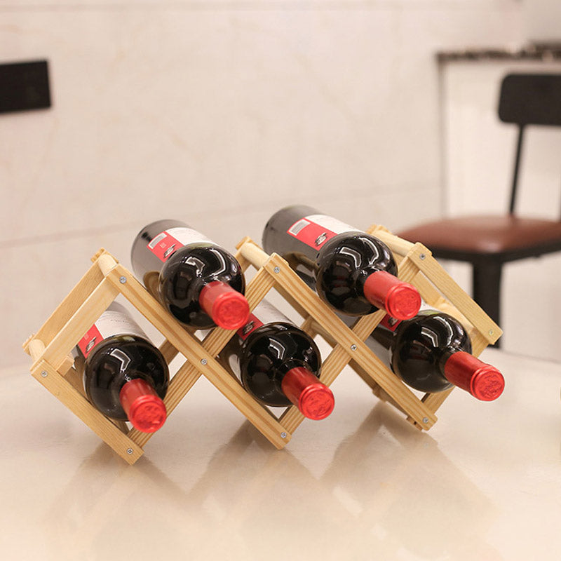 Countertop Wine Rack Solid Wood Stackable Wine Bottle Rack for Living Room
