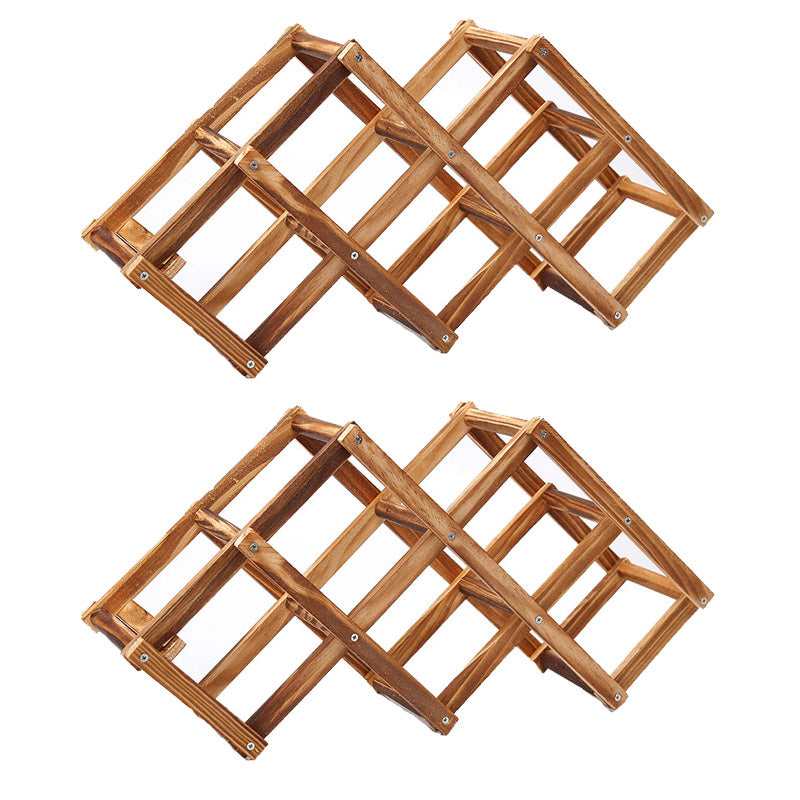 Countertop Wine Rack Solid Wood Stackable Wine Bottle Rack for Living Room