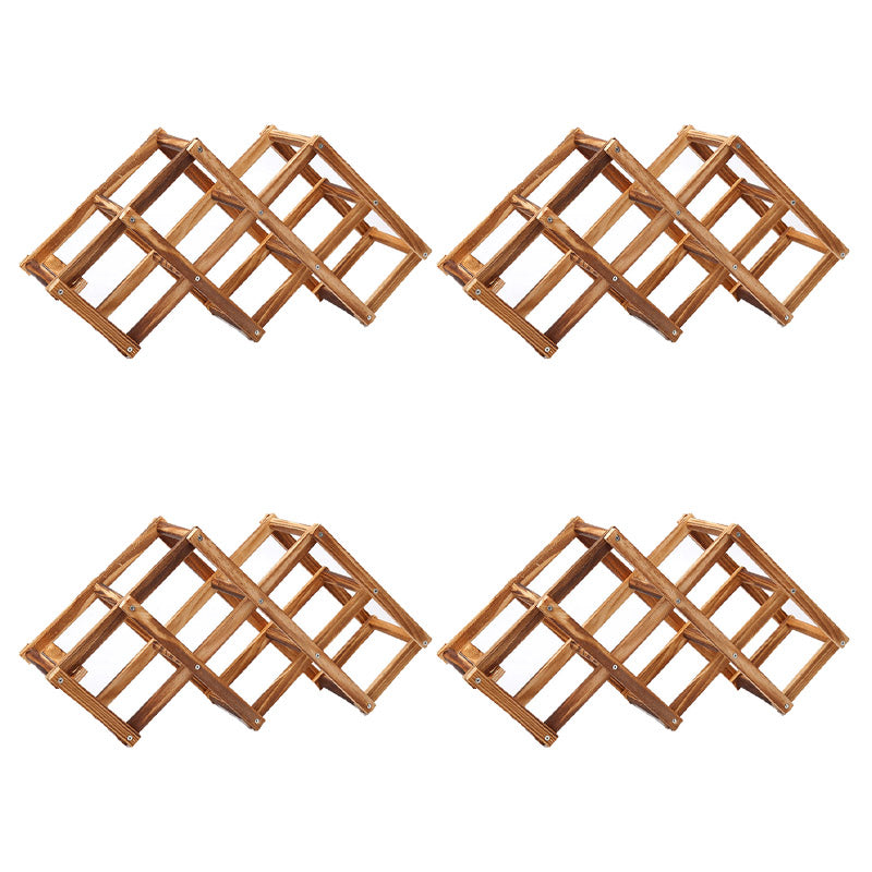 Countertop Wine Rack Solid Wood Stackable Wine Bottle Rack for Living Room