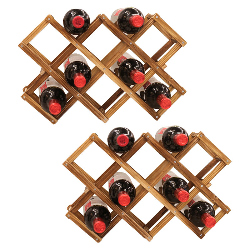 Countertop Wine Rack Solid Wood Stackable Wine Bottle Rack for Living Room