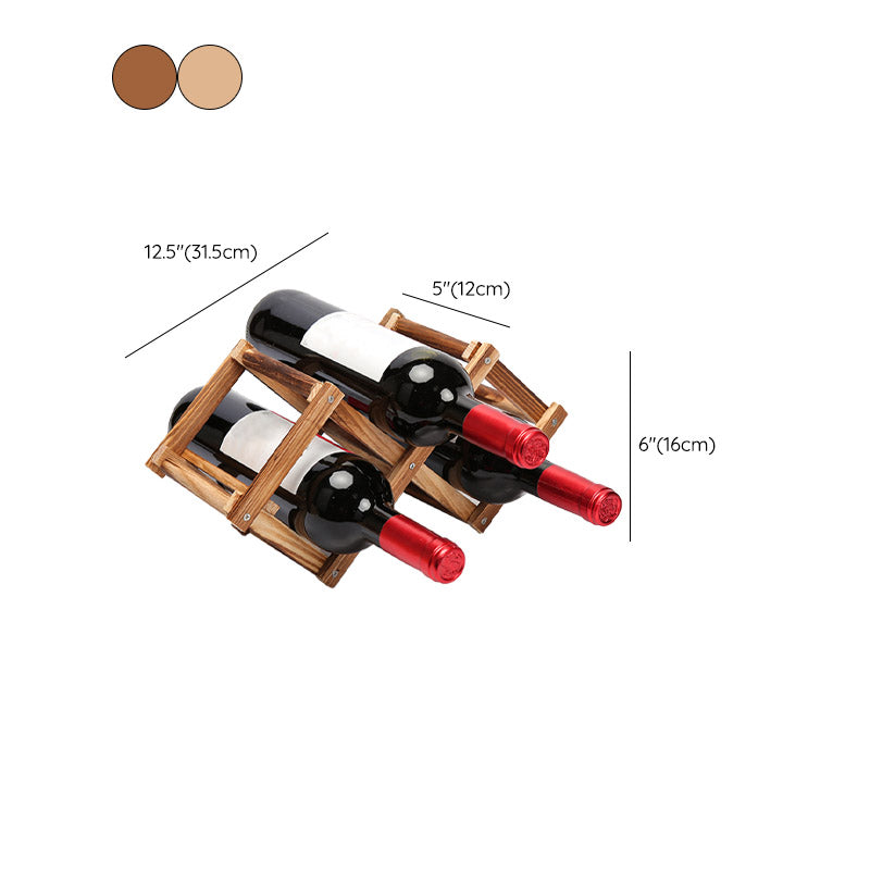 Countertop Wine Rack Solid Wood Stackable Wine Bottle Rack for Living Room