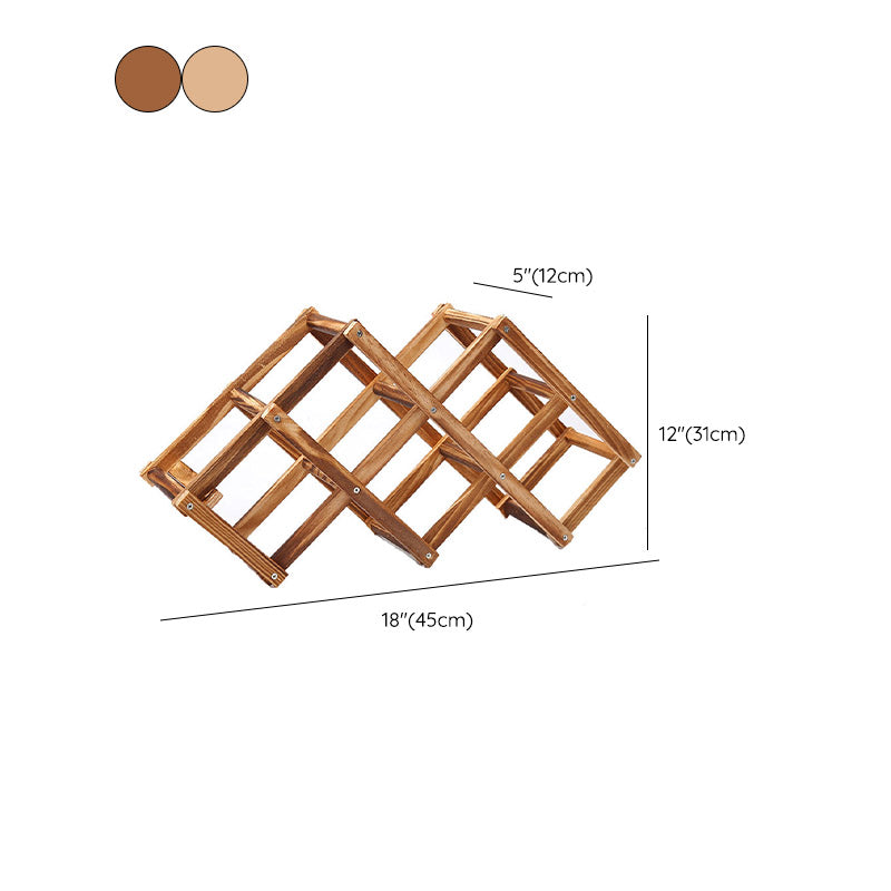 Countertop Wine Rack Solid Wood Stackable Wine Bottle Rack for Living Room