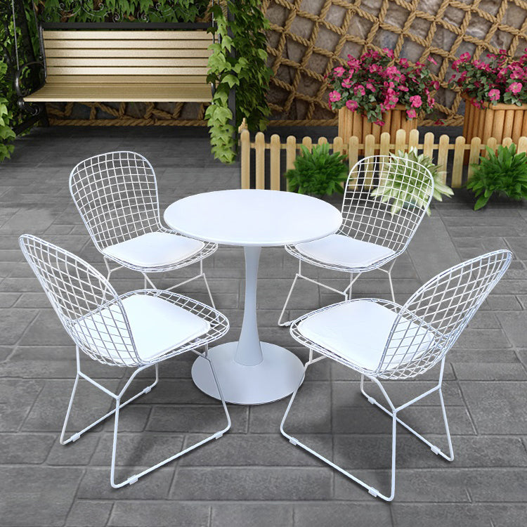 Black Metal Bistro Table Set 3/4/5 Pcs Contemporary Bistro Set