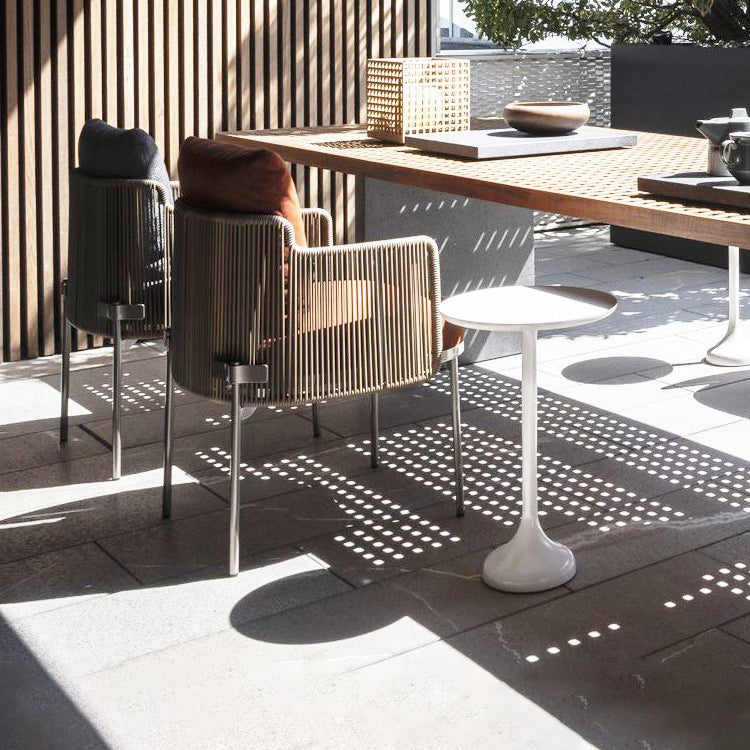 Boho Outdoor Dining Table Set 1/6/9 Pcs Rectangular Wood Dining Set