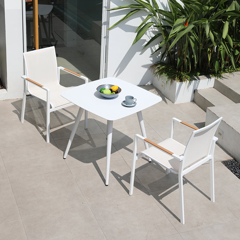1/3/5/7 Pieces Dining Table Set White Metal Patio Dining Table Set