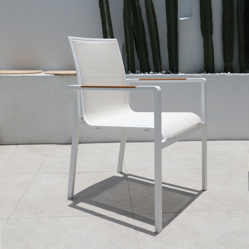 1/3/5/7 Pieces Dining Table Set White Metal Patio Dining Table Set