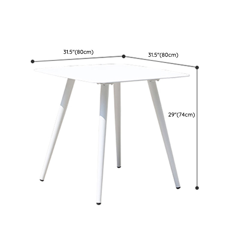 1/3/5/7 Pieces Dining Table Set White Metal Patio Dining Table Set