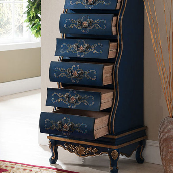 Traditional Storage Chest Solid Wood Dresser with 7 Drawers , 16.5 Inch Width